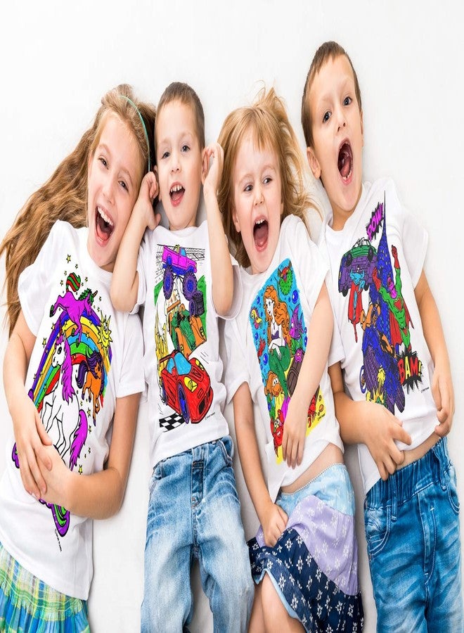 Splat Planet Colour-in Pirate Ship T-Shirt with 6 Non-Toxic Washable Magic Pens - Colour-in and Wash Out T-Shirt - Image 4